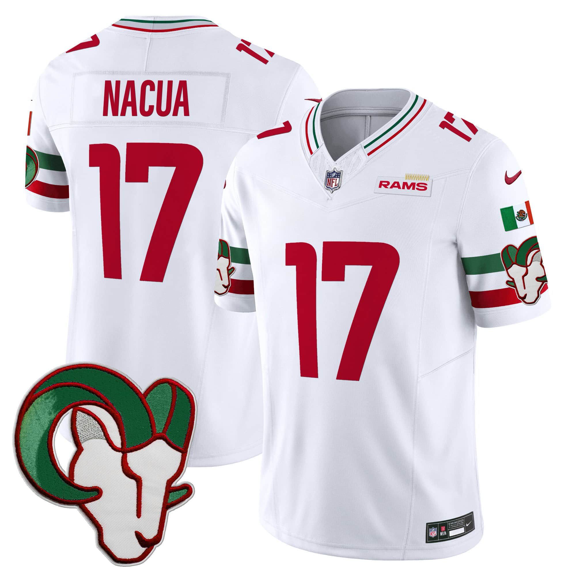 Men Los Angeles Rams #17 Nacua White 2024 Nike Mexico Vapor Limited NFL Jersey->indianapolis colts->NFL Jersey